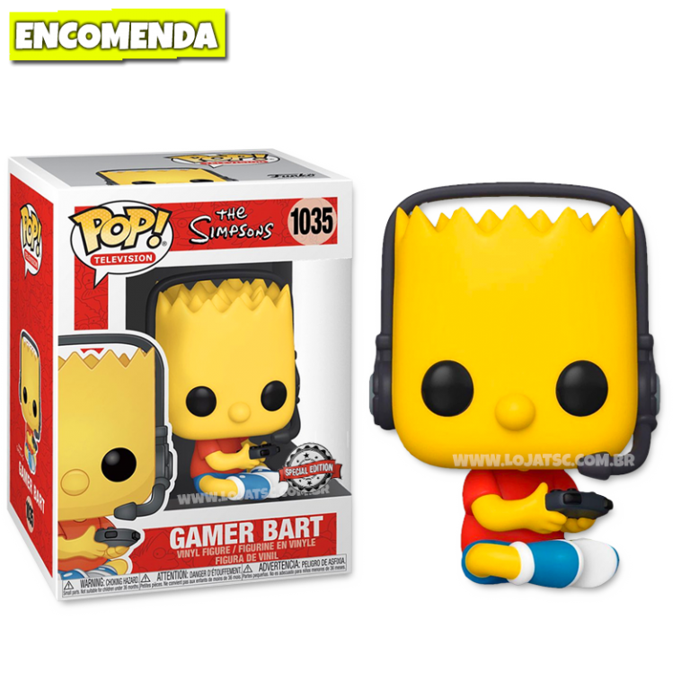 Funko Pop The Simpsons : Gamer Bart 1035 - Exclusivité GameStop - Neuf Scellé