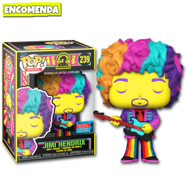 Funko Pop! Jimi Hendrix 239 Black Light Glow Loja TSC