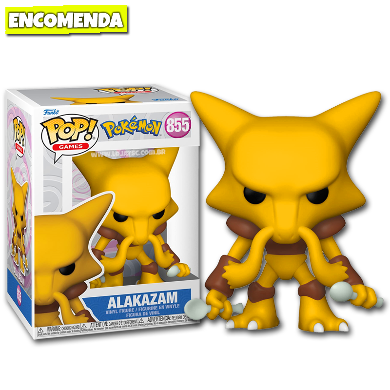 BONECO DE VINIL FUNKO POP COLECIONAVEL POP POKEMON ALAKAZAM 855 - Cellshop  Duty Free