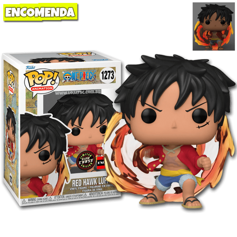 Funko Pop! One Piece Red Hawk Luffy 1273 CHASE GITD Loja TSC