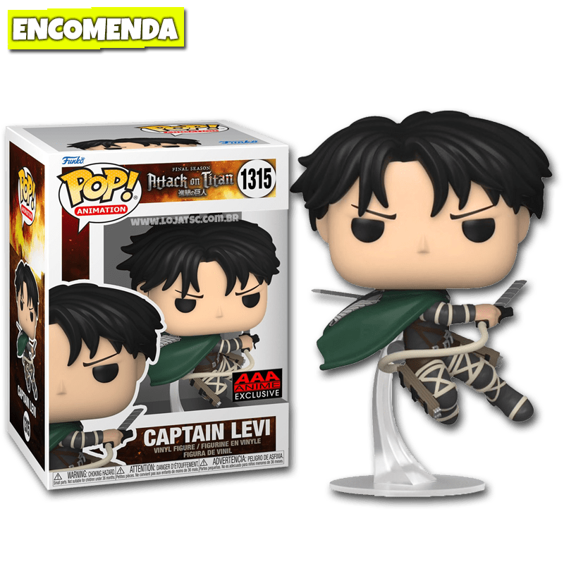 Funko Boneco do Capitão Levi Ackerman Pop Attack On Titan