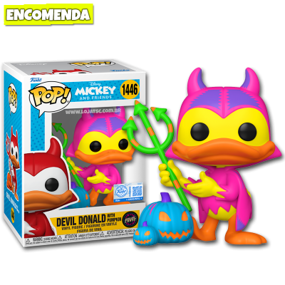 PRÉ-VENDA: Funko Pop! Mickey & Friends – Devil Donald with Pumpkin 1446 CHASE
