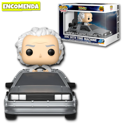 PRÉ-VENDA: Funko Pop! Rides: Back to the Future 40th Anniversary - Doc with Time Machine 133