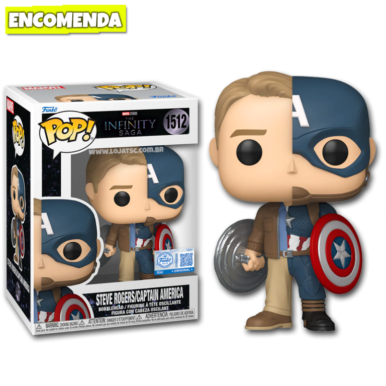 Funko Pop! Marvel: Split - Capitão América/Steve Rogers | Parcelamento