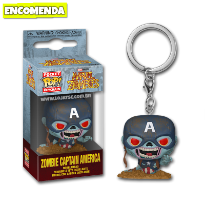PRÉ-VENDA: Funko Pop! Chaveiro Marvel Zombies - Zombie Captain America