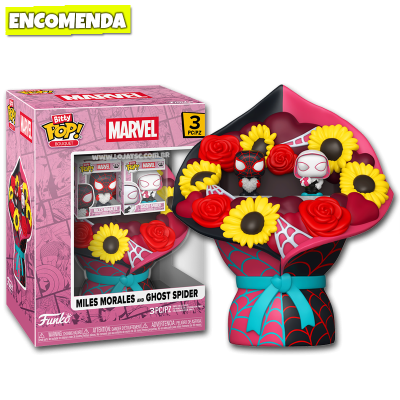 PRÉ-VENDA: Funko Pop! Bitty Bouquet: Valentines – Spider-Man Miles Morales and Ghost Spider