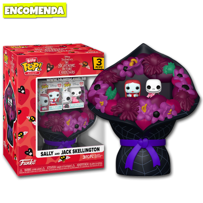 PRÉ-VENDA: Funko Pop! Bitty Bouquet: Valentines – The Nightmare Before Christmas Sally and Jack Skellington