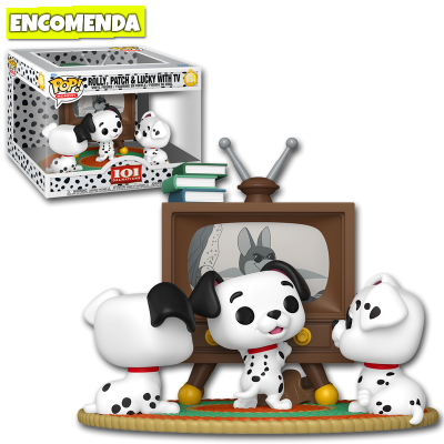 PRÉ-VENDA: Funko Pop! Moment 101 Dalmatians - Rolly, Patch, & Lucky with TV 1664