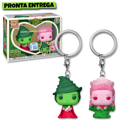 Funko Pop! Chaveiro Wicked - Elphaba Thropp & Glinda Upland (Ombre) 2Pk