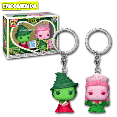 Funko Pop! Chaveiro Wicked - Elphaba Thropp & Glinda Upland (Ombre) 2Pk