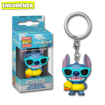 PRÉ-VENDA: Funko Pop! Chaveiro Lilo & Stitch - Stitch in Tube