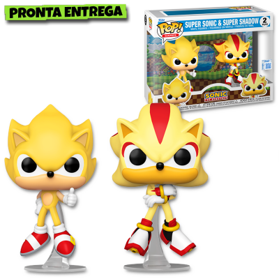 Funko Pop! Sonic the Hedgehog - Super Sonic & Super Shadow 2Pk Flocked