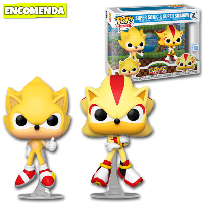 Funko Pop! Sonic the Hedgehog - Super Sonic & Super Shadow 2Pk Flocked