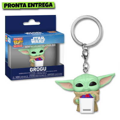 Funko Pop! Chaveiro Star Wars The Mandalorian and Grogu - Grogu with Snack