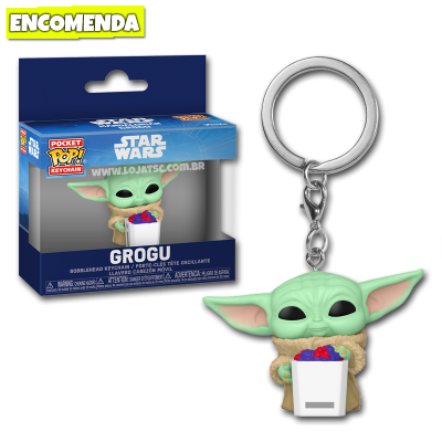 Funko Pop! Chaveiro Star Wars The Mandalorian and Grogu - Grogu with Snack