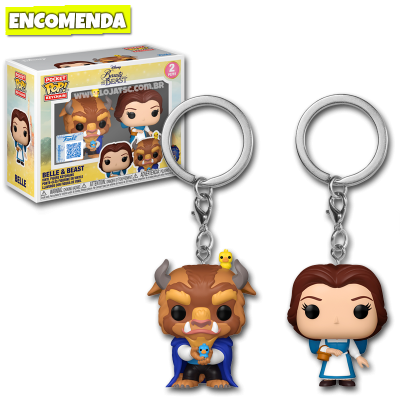 PRÉ-VENDA: Funko Pop! Chaveiro Beauty and the Beast A Bela e a Fera - Belle & Beast 2-Pack