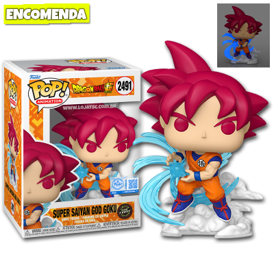PRÉ-VENDA: Funko Pop! Dragon Ball Super - Super Saiyan God Goku (Kamehameha) 2491 GITD CHASE