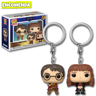 PRÉ-VENDA: Funko Pop! Chaveiro Harry Potter - Harry Potter e Hermione Granger 2-Pack