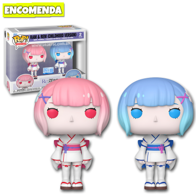 PRÉ-VENDA: Funko Pop! RE: Zero - Starting Life in Another World - Ram & Rem (Childhood Version) 2-Pack